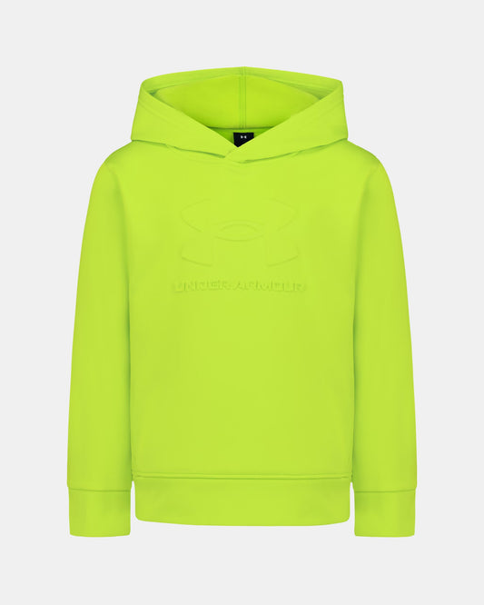 UA Logo Embossed Hoodie-Green Citrine