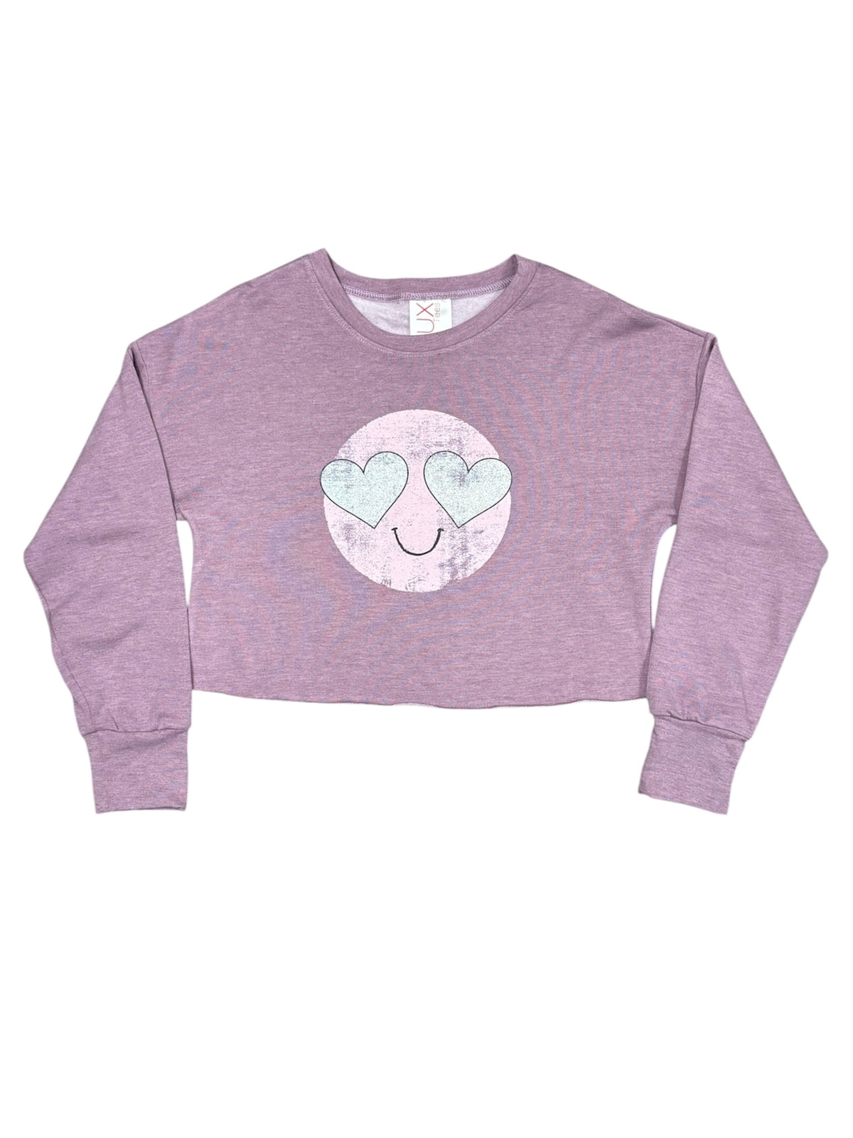 Lavender Smiley Heart Sweatshirt