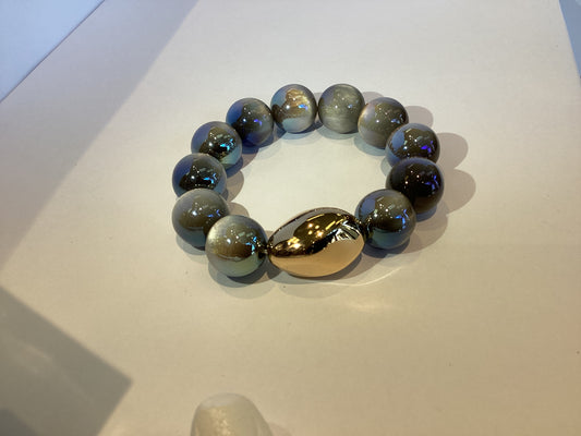 Acrylic Grey Iridescent Bracelet