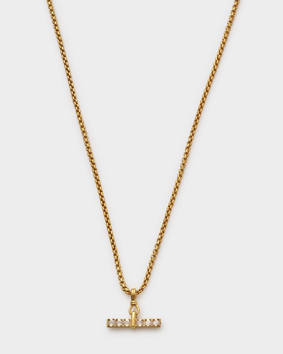 Lustre Waterproof Gold T-Bar Necklace