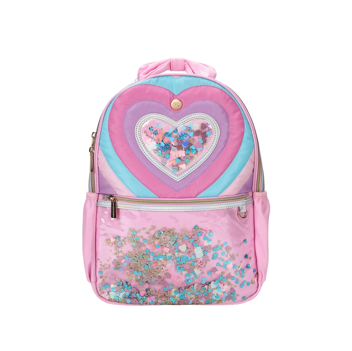 “Taylor” Quilted Confetti Heart Backpack