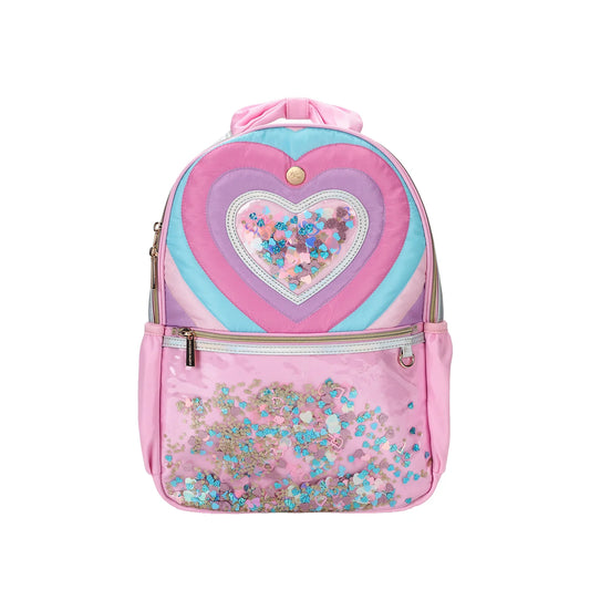 “Taylor” Quilted Confetti Heart Backpack