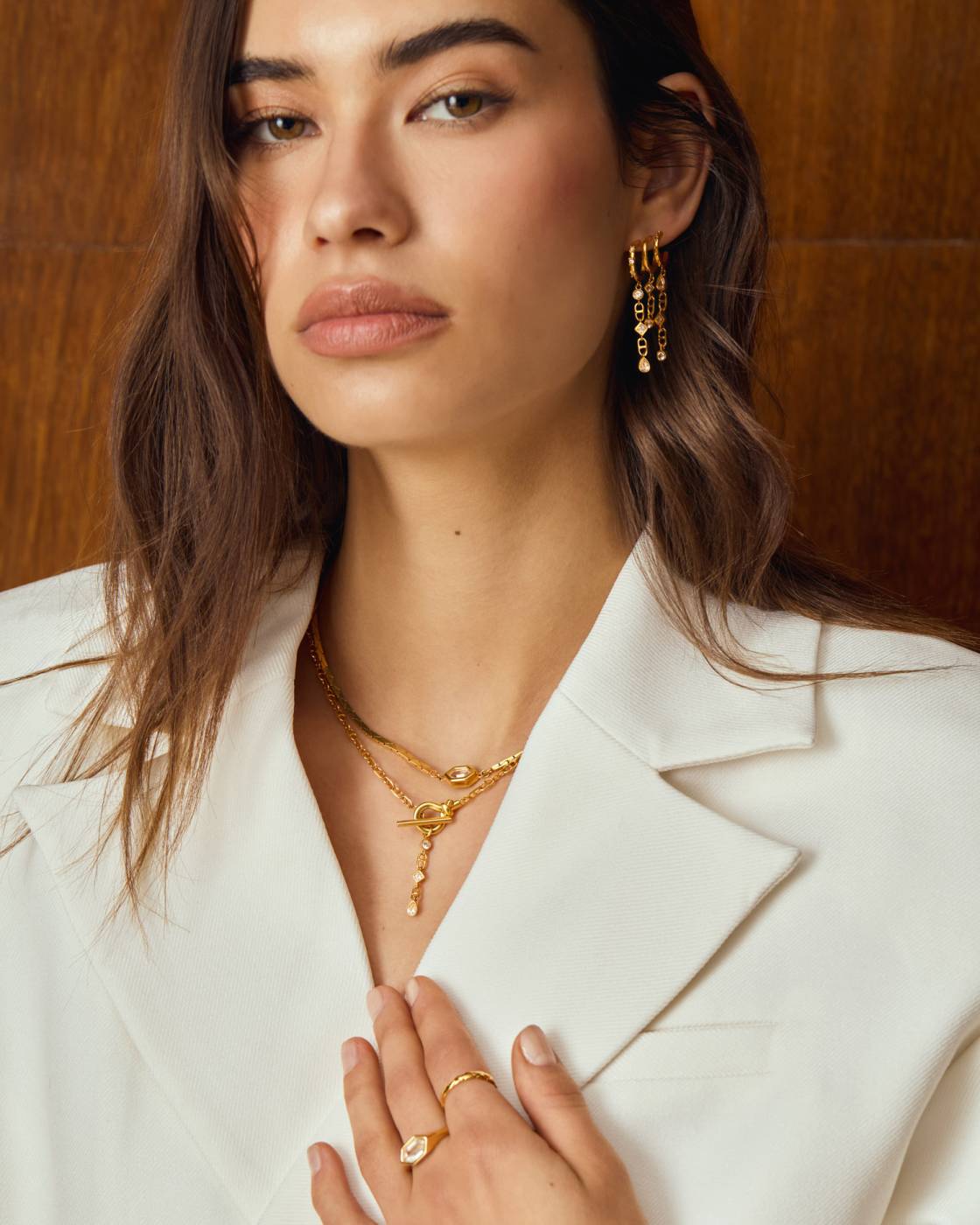 Champagne Hour Waterproof Gold Drop Earrings