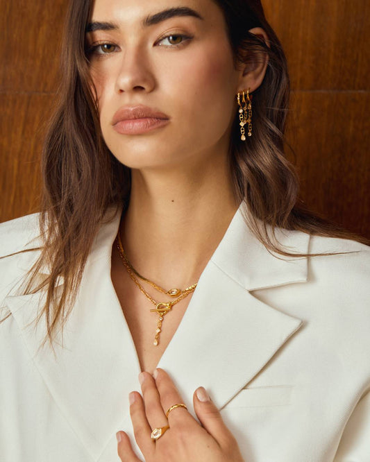 Champagne Hour Waterproof Gold Drop Earrings