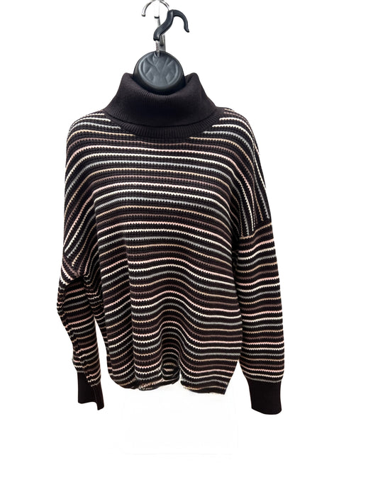 Striped Turtleneck - Brown