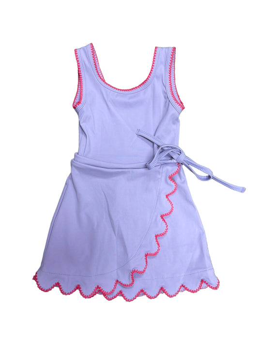 Purple Scallop Athletic Dress
