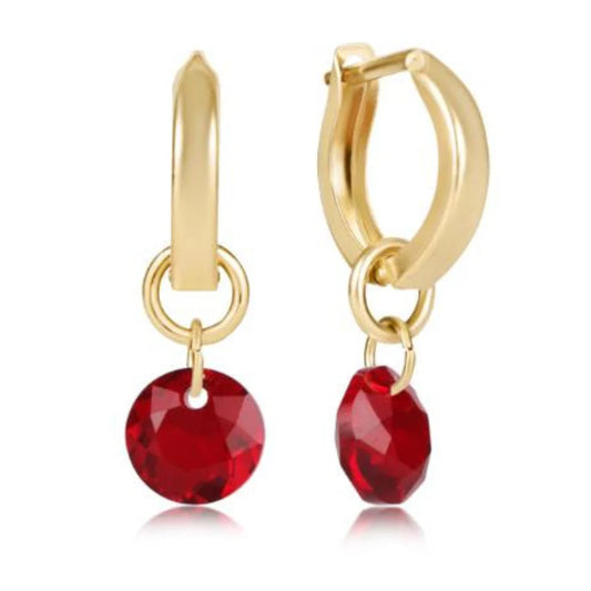 Huggie Gold 0.5" Hoop - Reflection Small Charm January