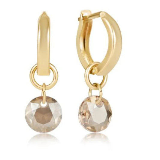 Huggie Gold 0.5" Hoop - Reflection Small Charm November