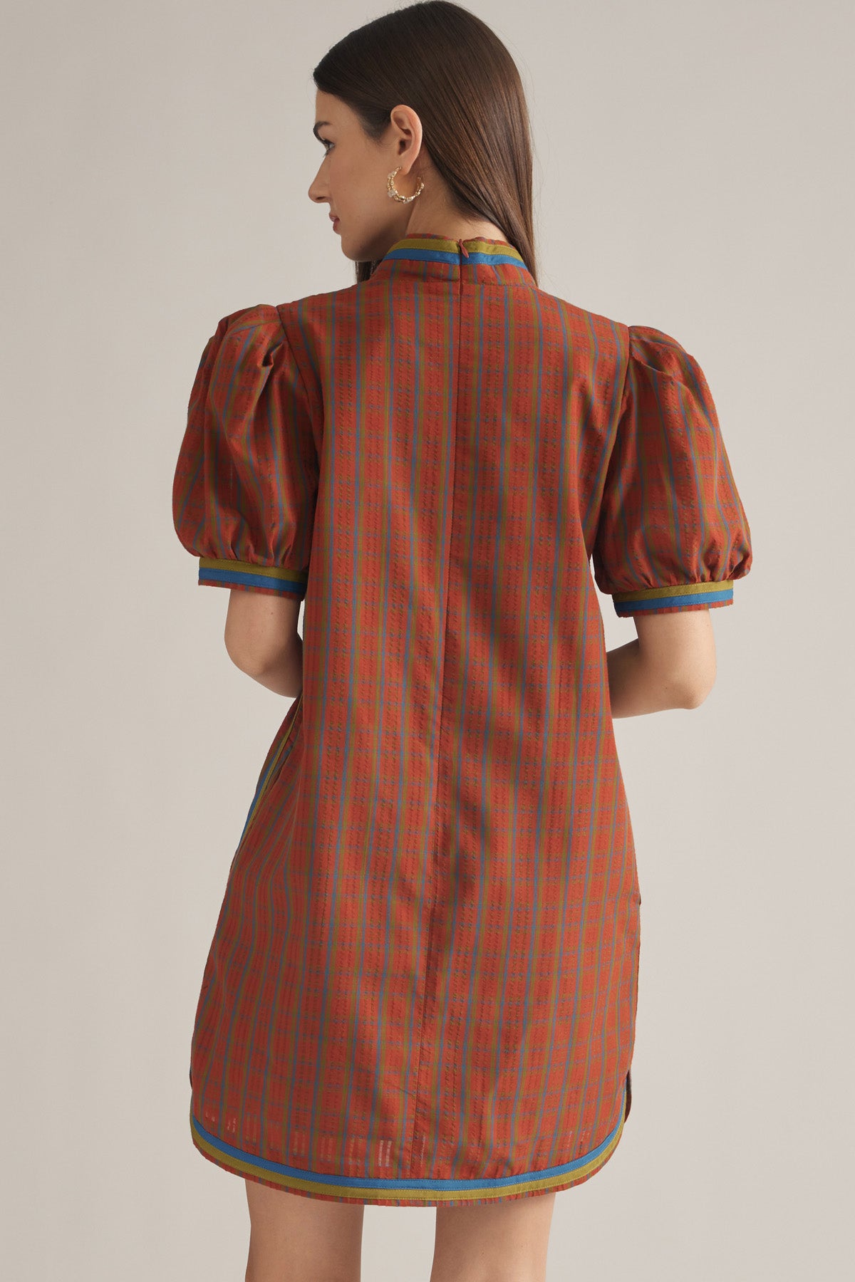 Burnt Orange Plaid Dress
