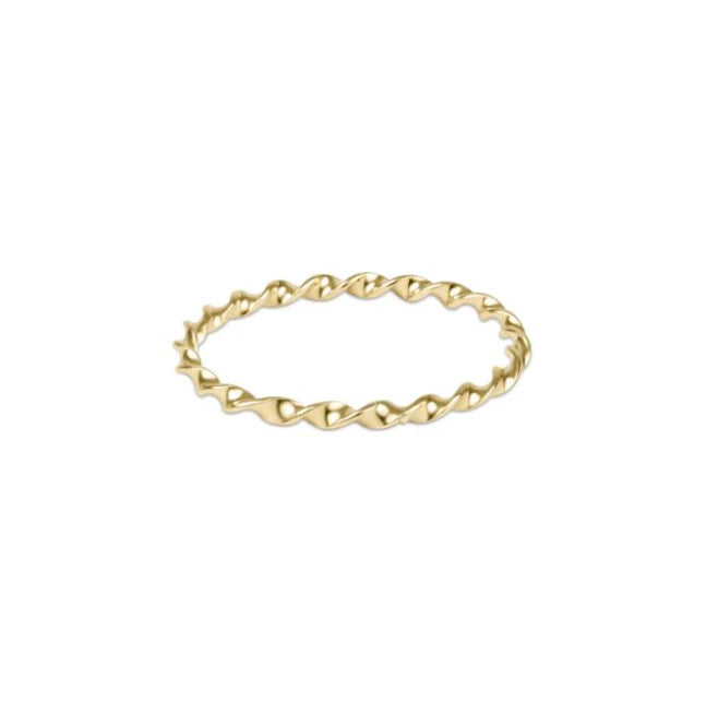 Classic Gold Twisted Thin Band Ring