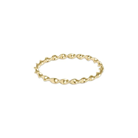 Classic Gold Twisted Thin Band Ring