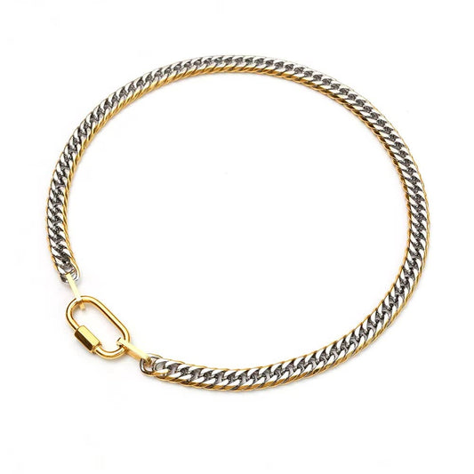 Mixed Metal Carabiner Necklace