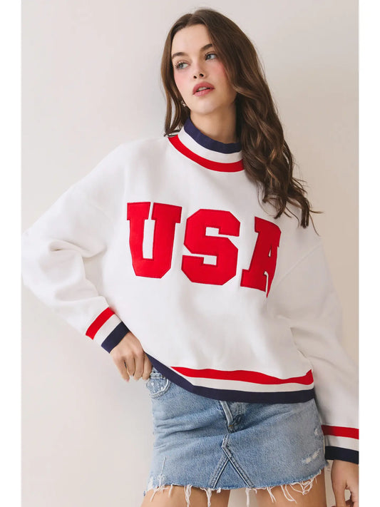 USA Letter Trim Sweatshirt