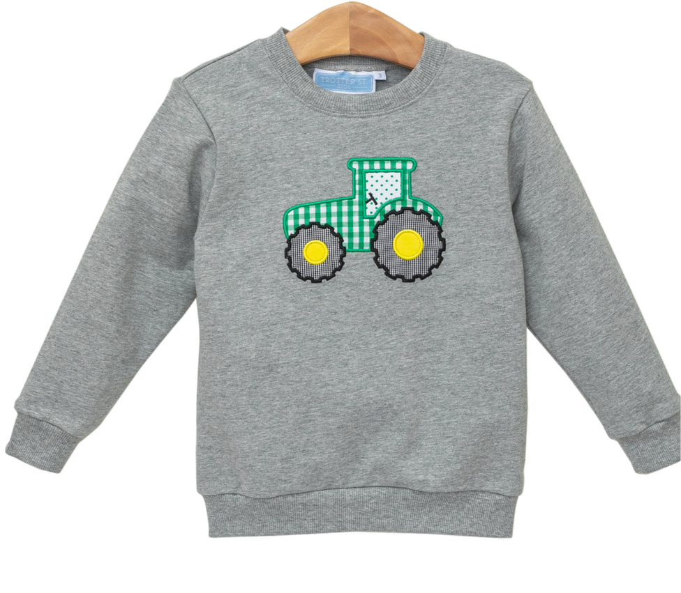Tractor Applique Pullover