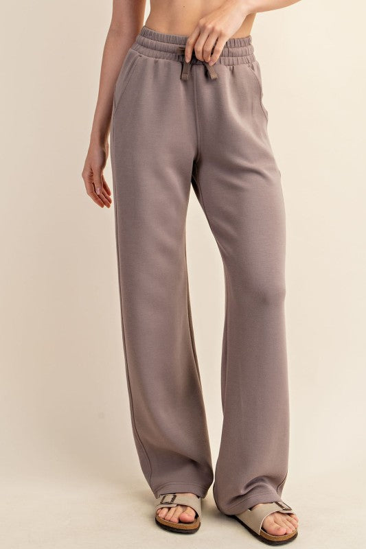 Mocha Quarter Zip Pant Set