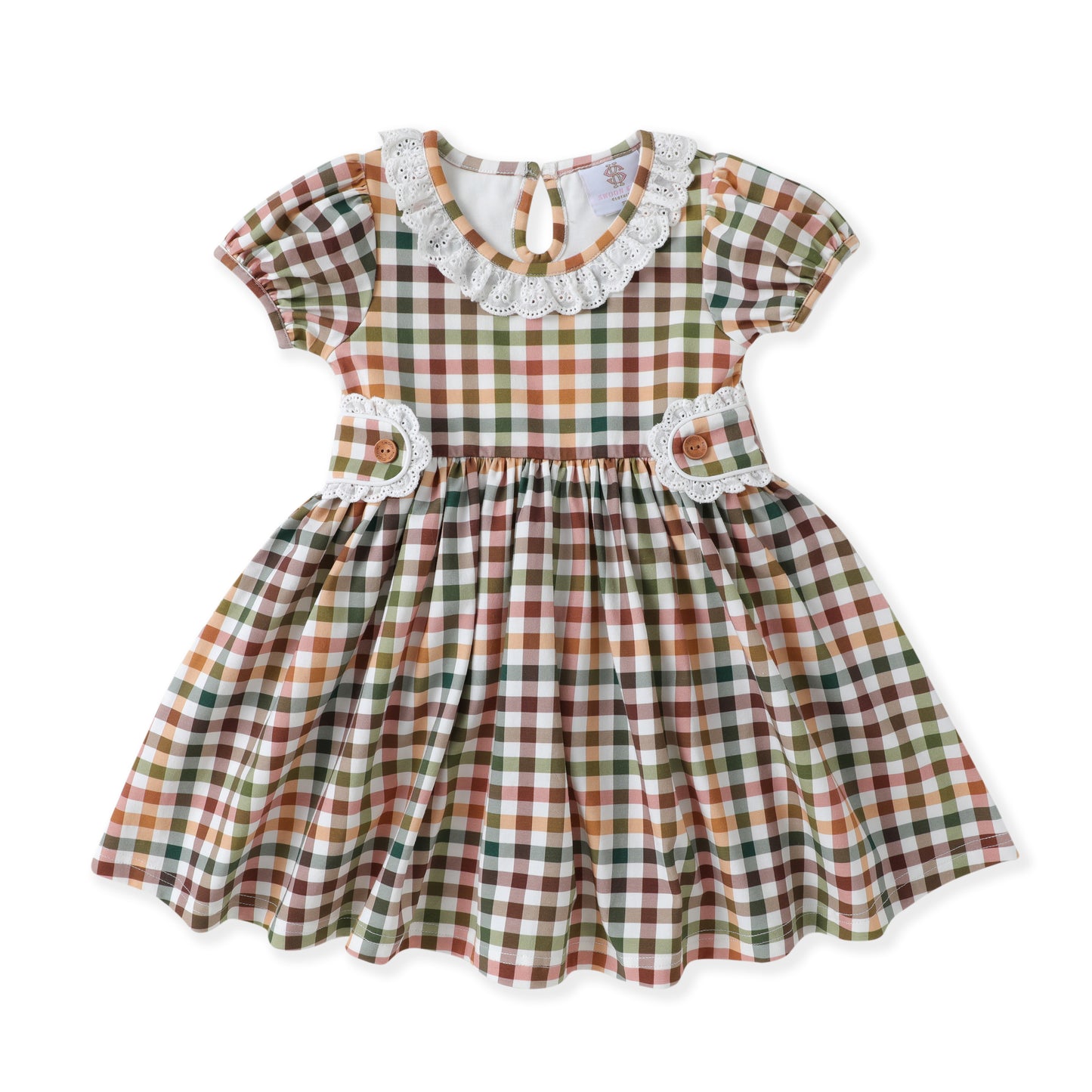 Fall Gingham Tab Dress