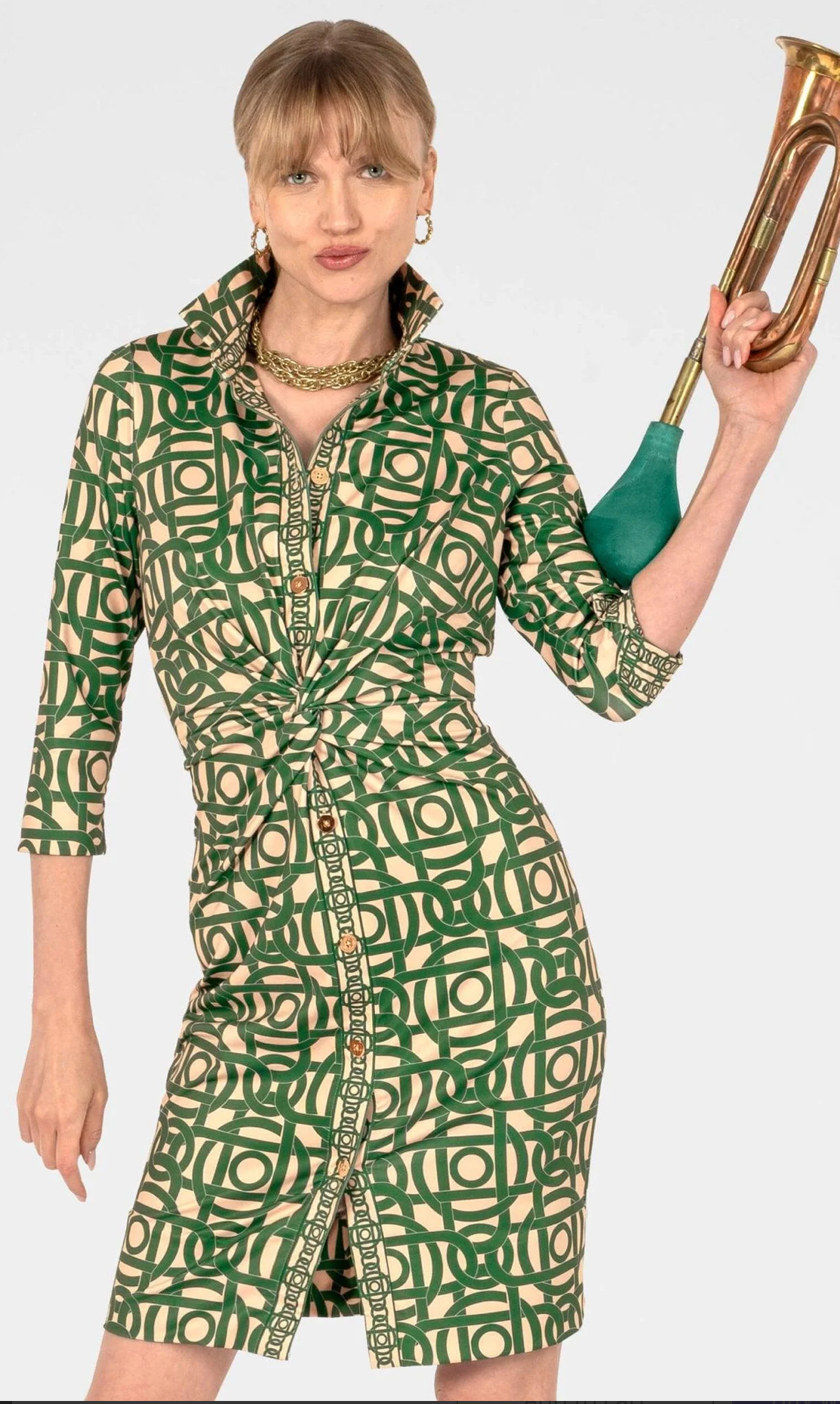 Twist and Shout Aubazine Dress in Forrest