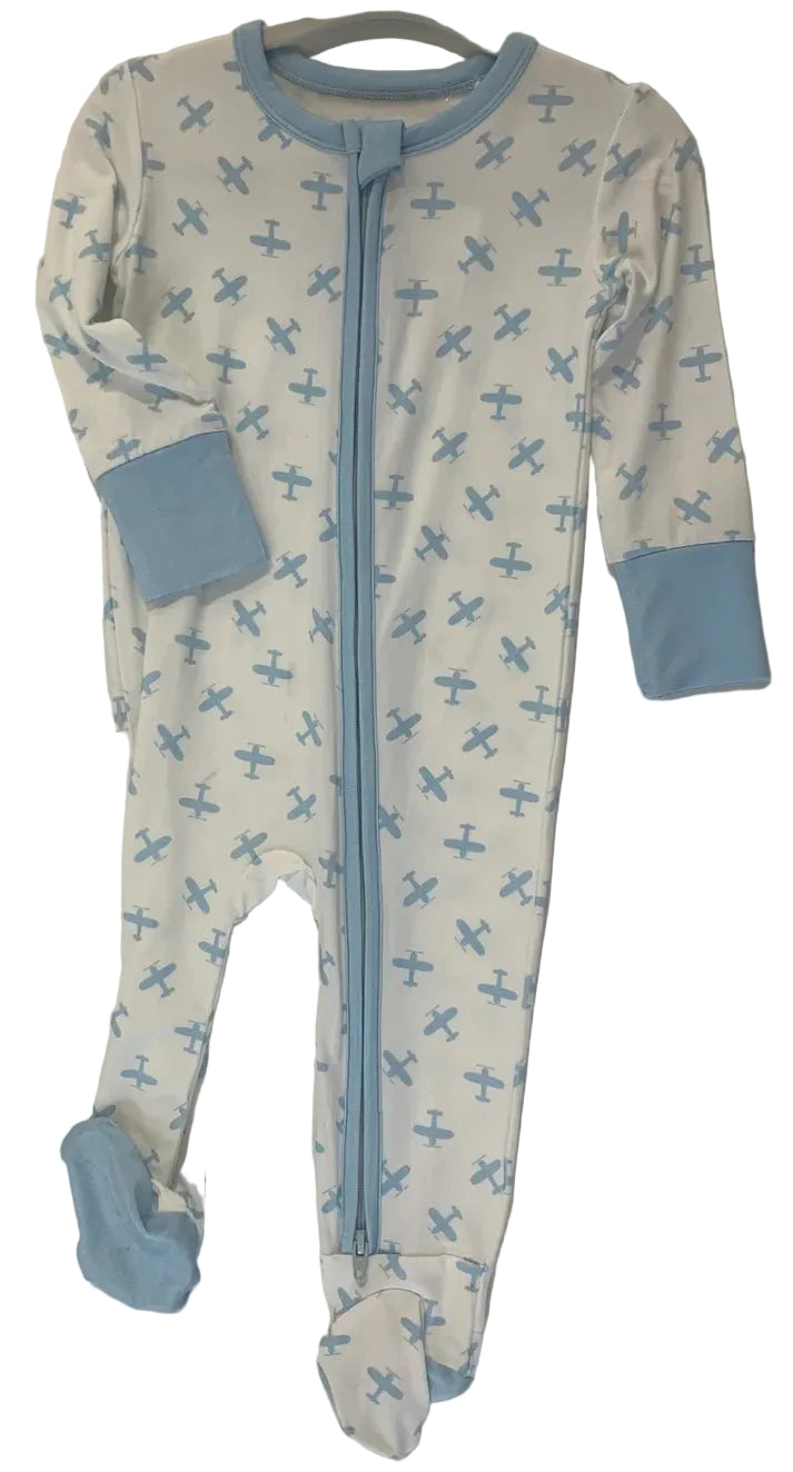 Blue Airplane Footie
