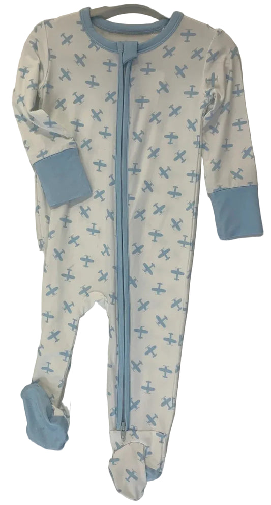 Blue Airplane Footie