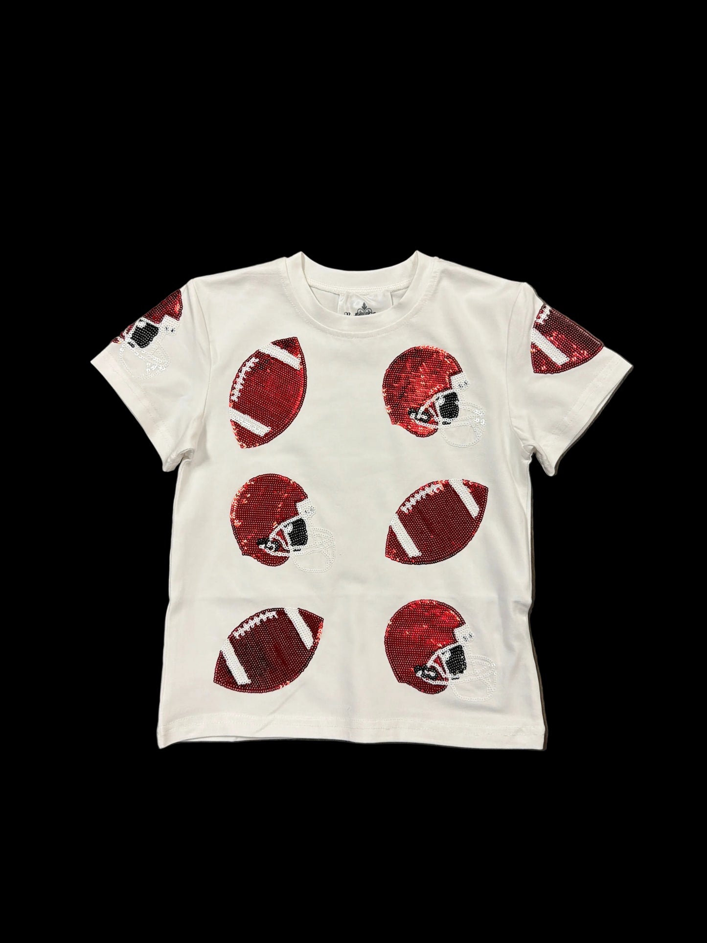 Red Sequin Football Fever Tee
