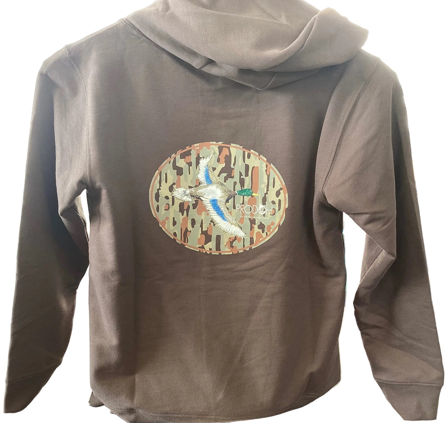 Pro Performance Hoodie T-shirt-Coffee Quartz Brown/Camo Logo