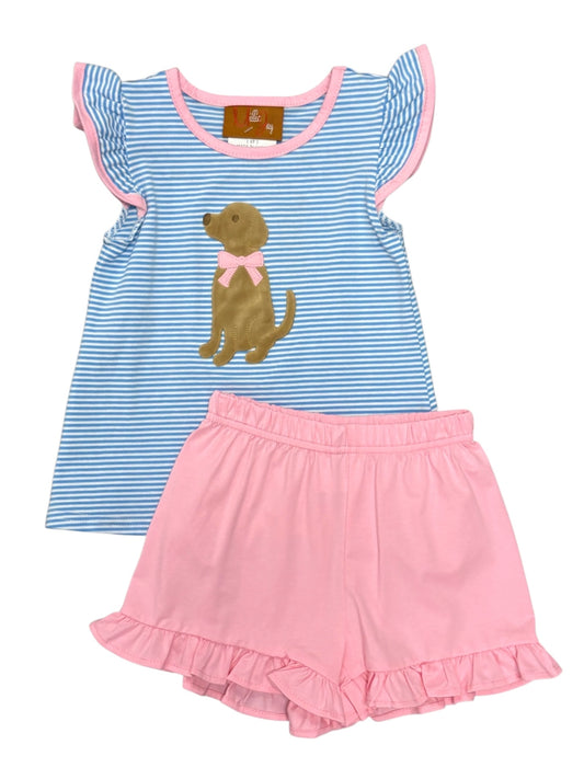 Puppy Appliqué A/S Short Set
