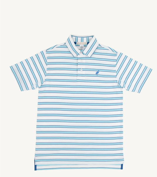 Prim and Proper Polo SS
Worth Ave White Belhaven Blue and Wood Boat Blue Stripe/Wood Boat Blue
