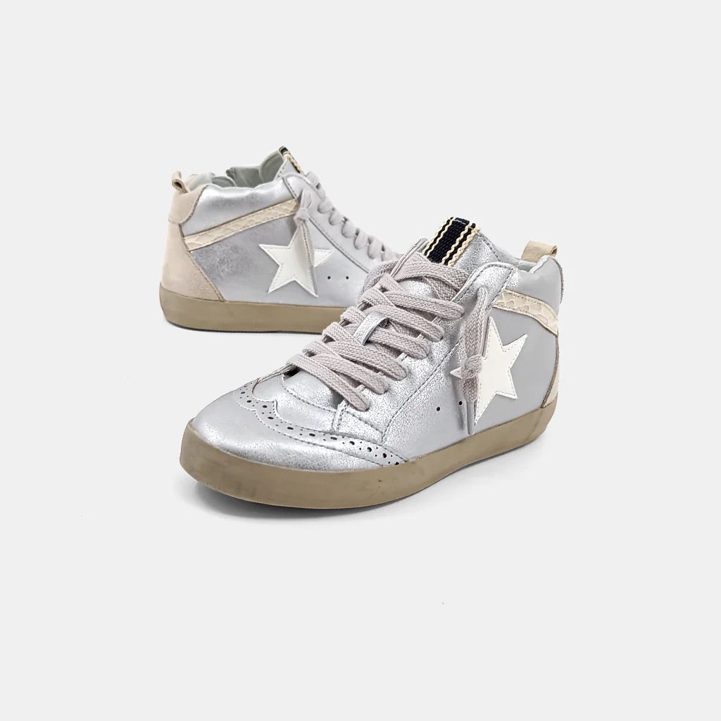 Paulina White Silver Sneaker