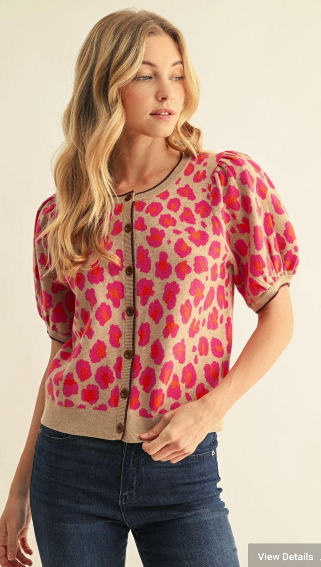 Fuschia Leopard Cardigan