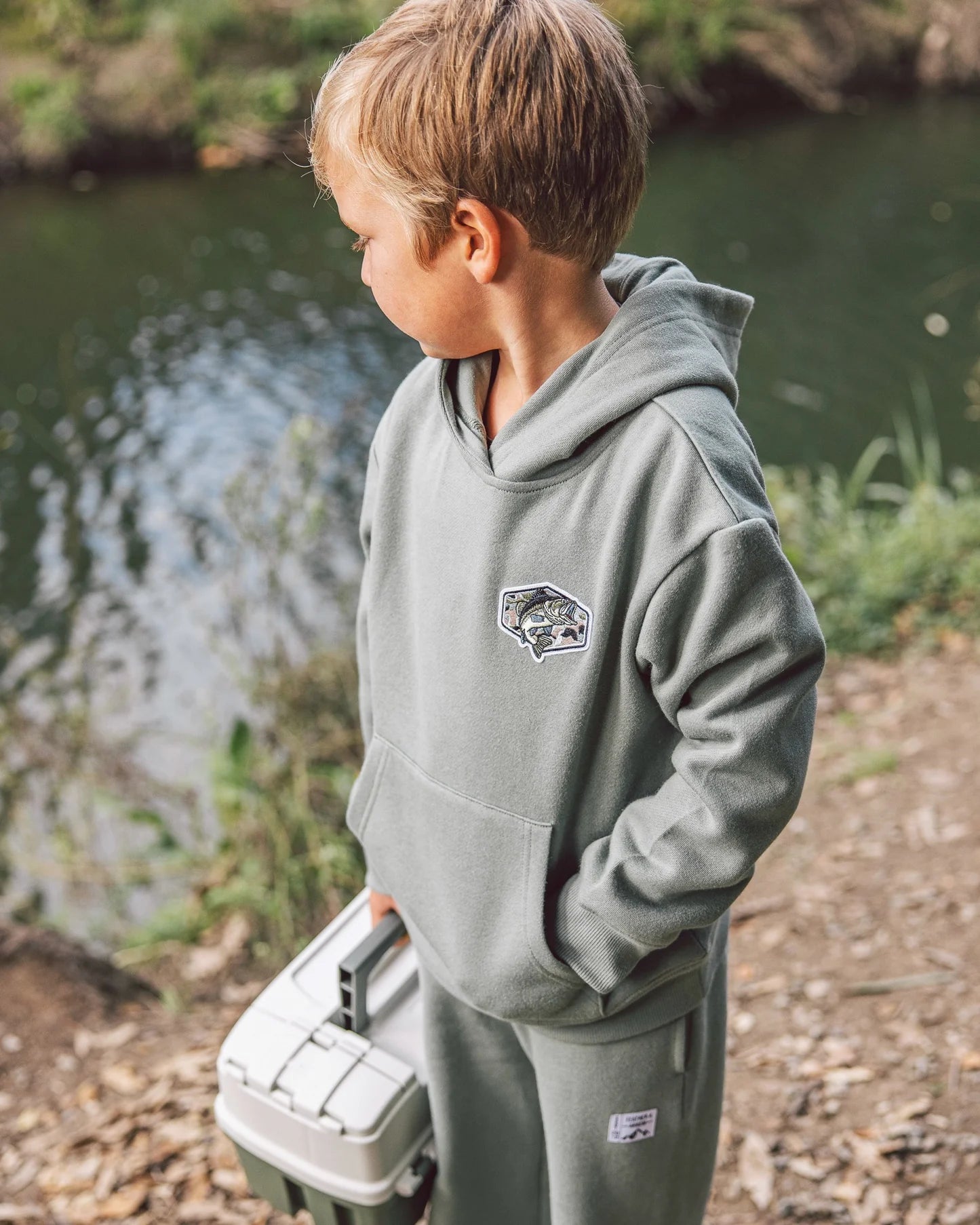 Sage Fleece Hadley Fish Hoodie