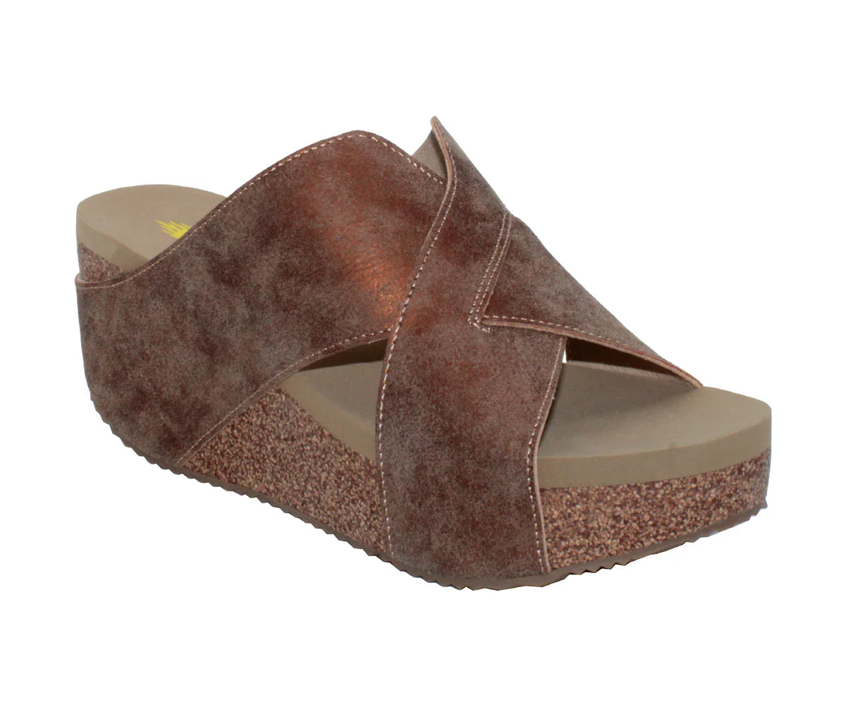 Firefly Leather Criss Cross Sandal - Bronze