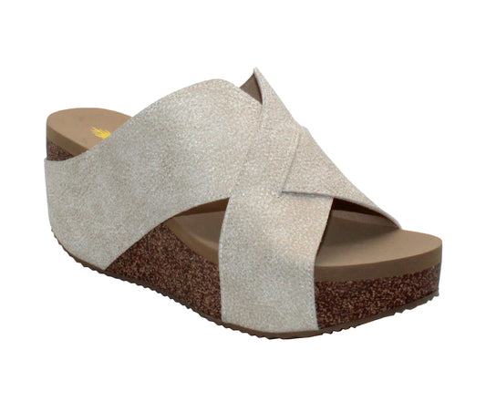 Firefly Leather Criss Cross Sandal - Gold