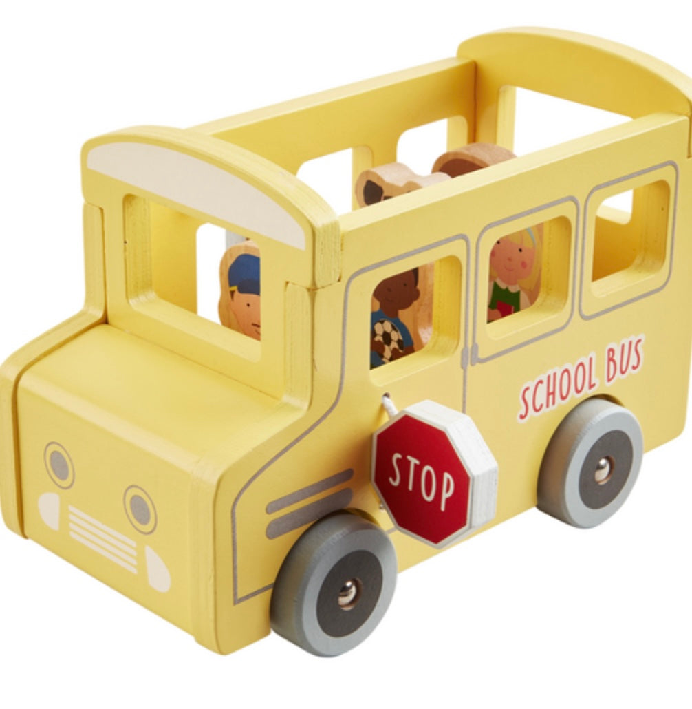 Wood School Bus Set