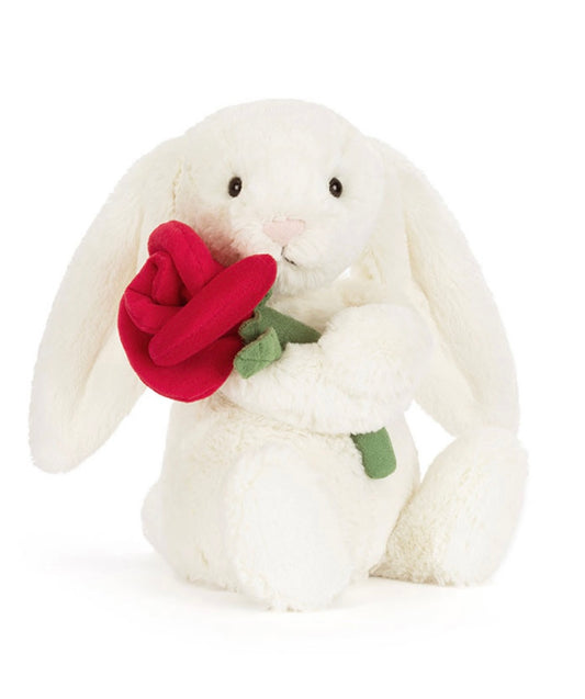 Cream Bunny With Rose