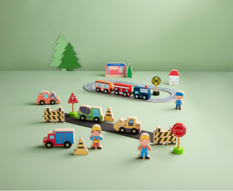 Train Track Wood Toy Set