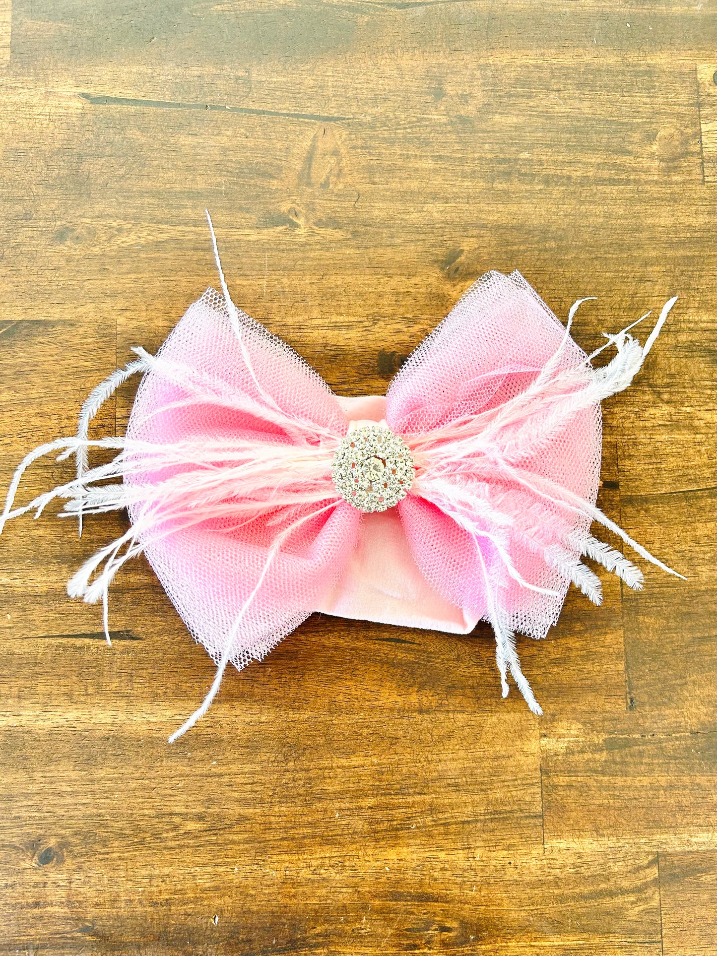 6”Pink Glitter Bow Nylon