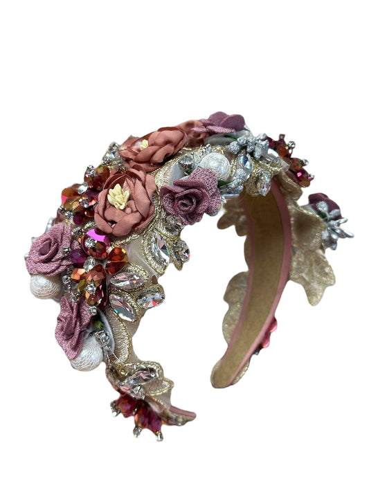Mauve Floral Jeweled Headband
