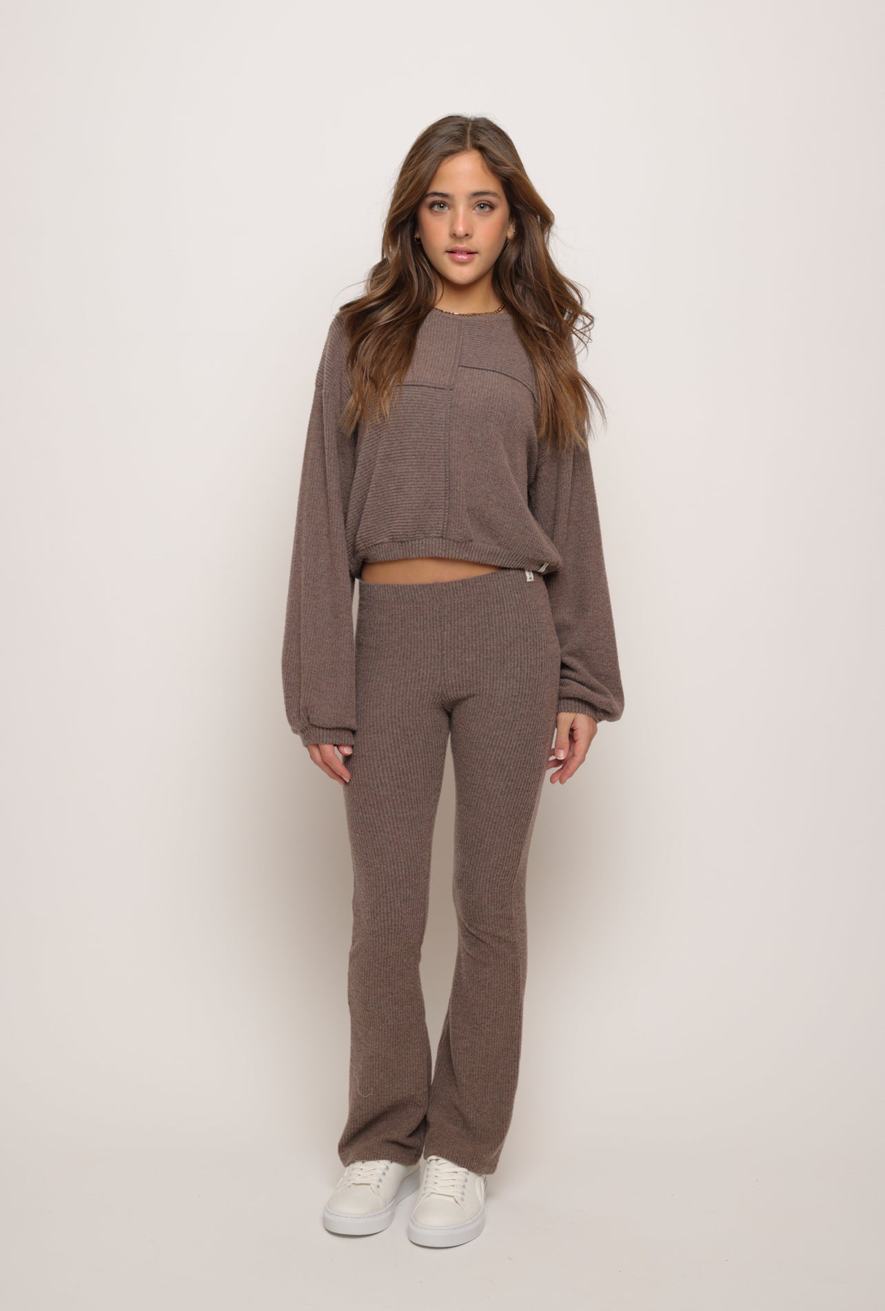 Mink Hacci Rib Flare Pant