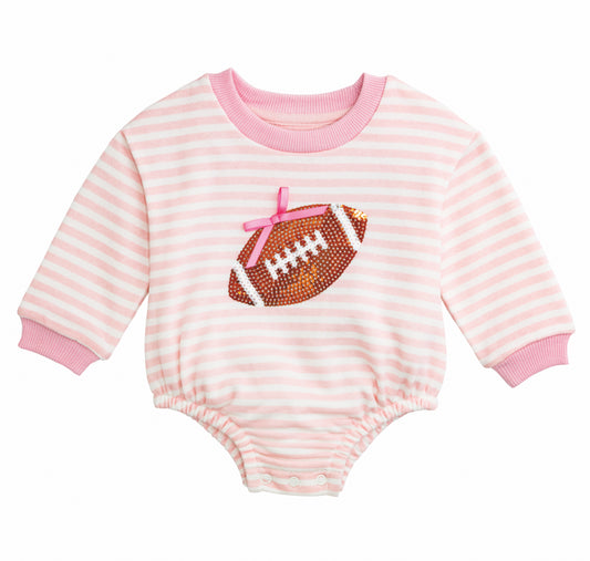 Sequin Football Sweatshirt Bubble