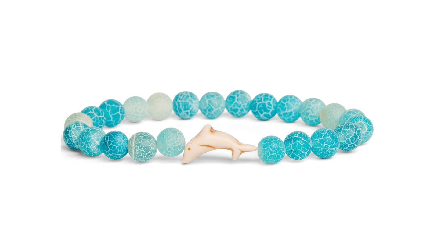 Aqua Blue Dolphin Tracking Bracelet