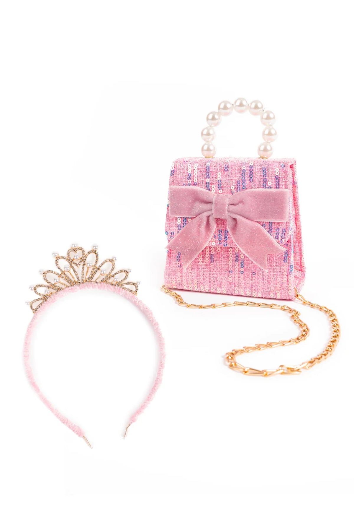The Mademoiselle Mini Purse W/ Headband - Pink