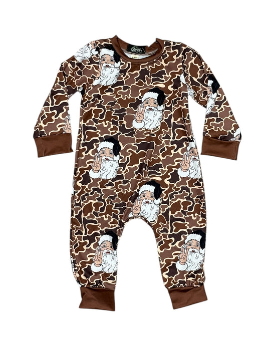 Camo Santa Boys Romper