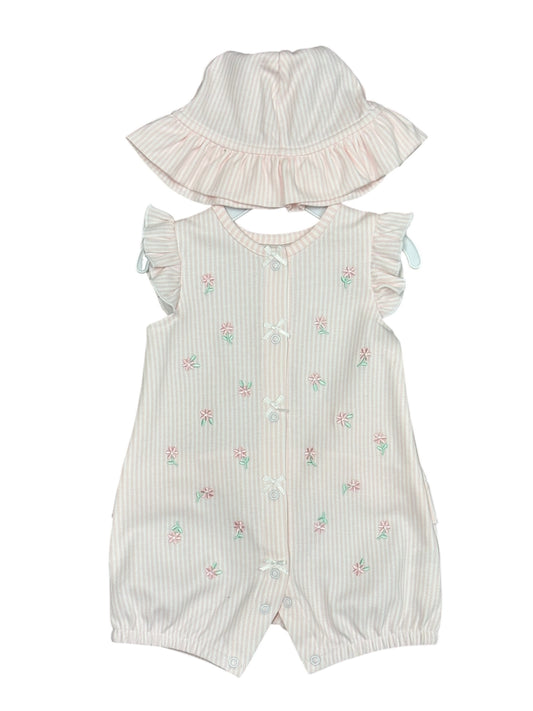 Floral Picnic Romper W/ Hat