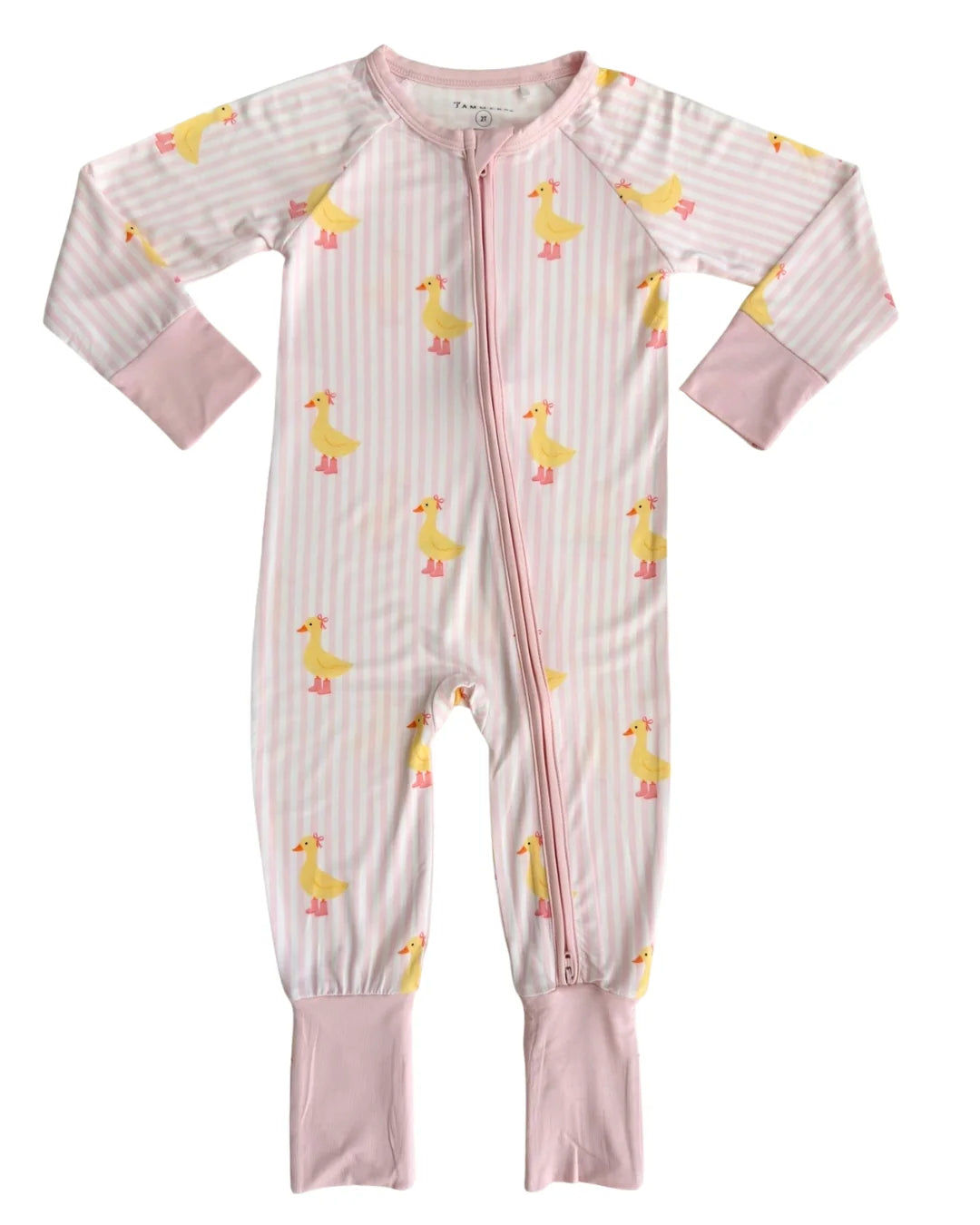 Pink Stripe Sucks Zipper Romper