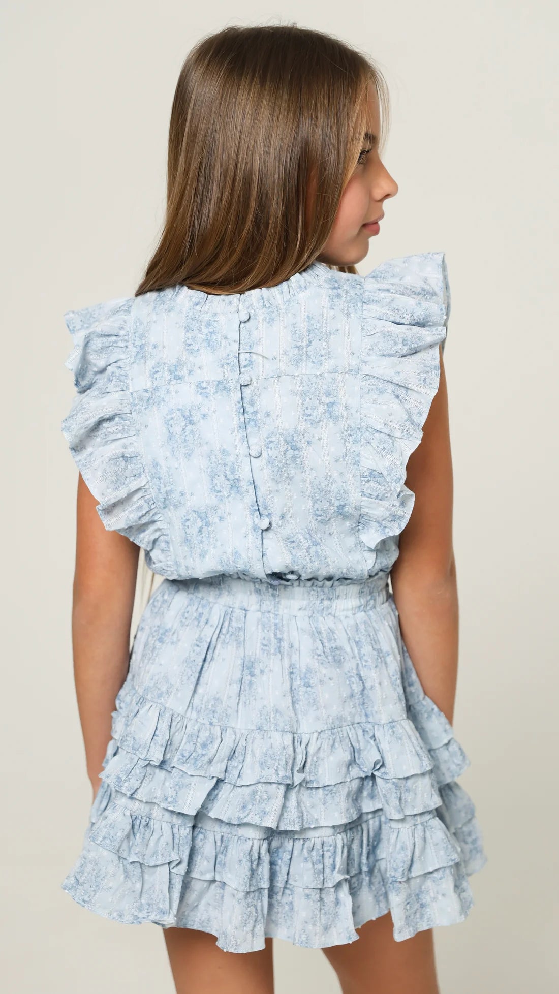 Gustavia Dress Mini Roses Blue