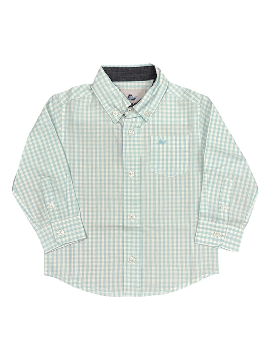 Mint Gingham Dress Shirt