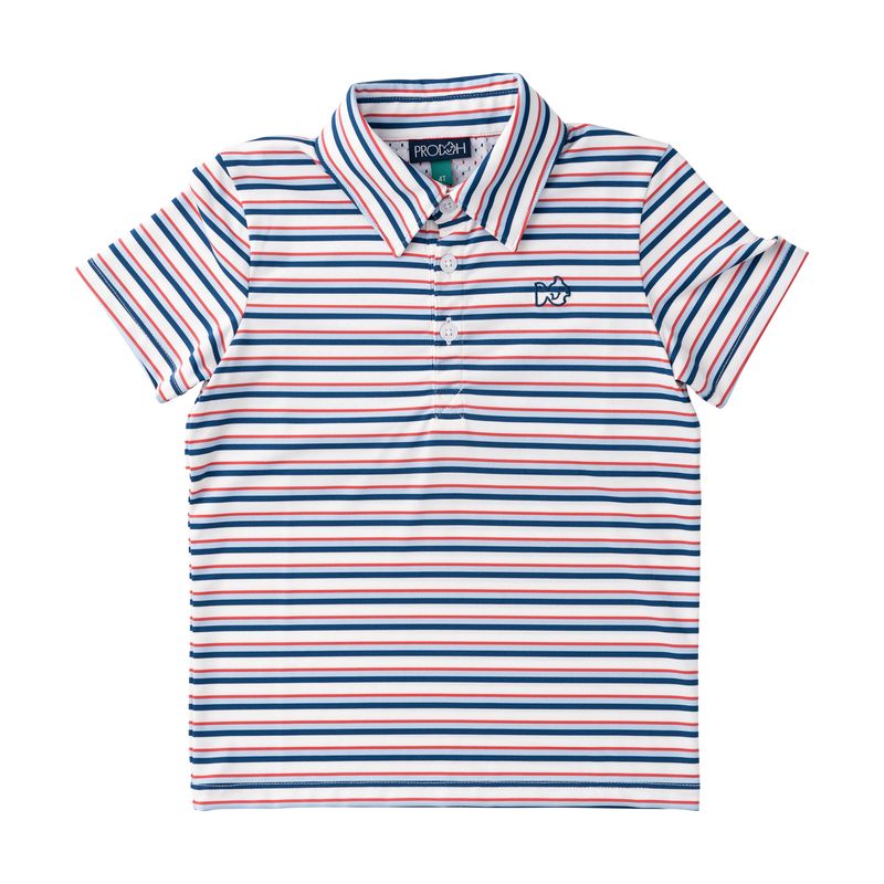 Independence Day Stripe Performance Polo