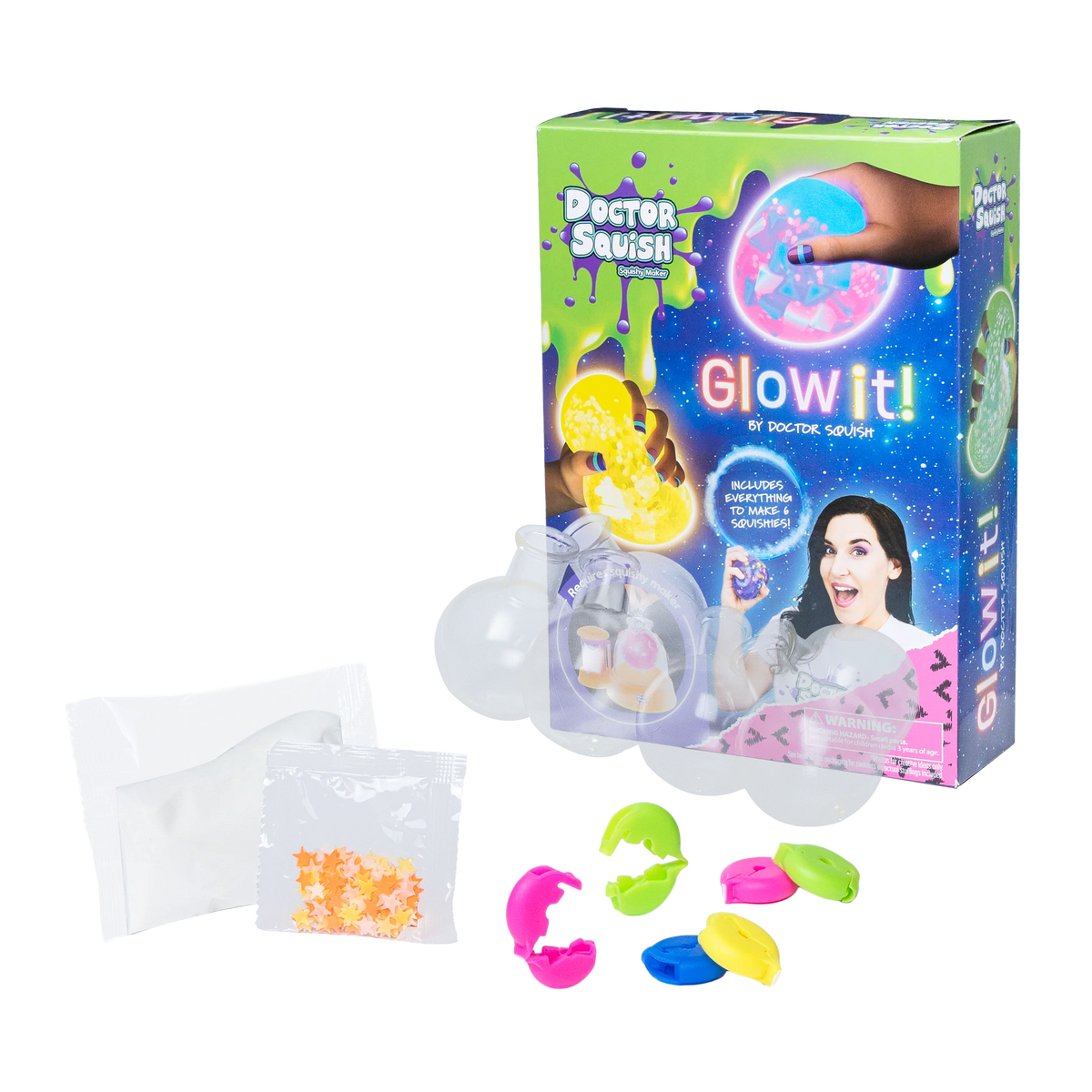 Doctor Squish Squishy Pack Refill, Glow-It Edition