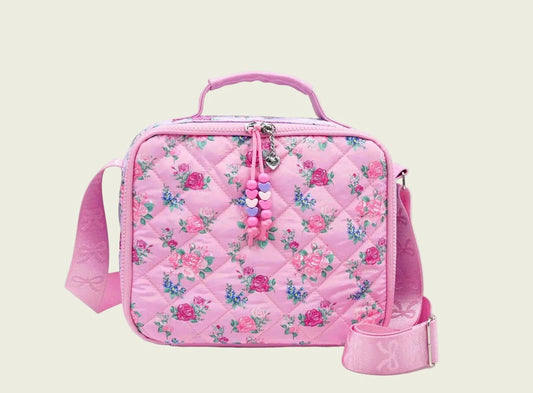 Floral Quilted Lunch Bag with Charm