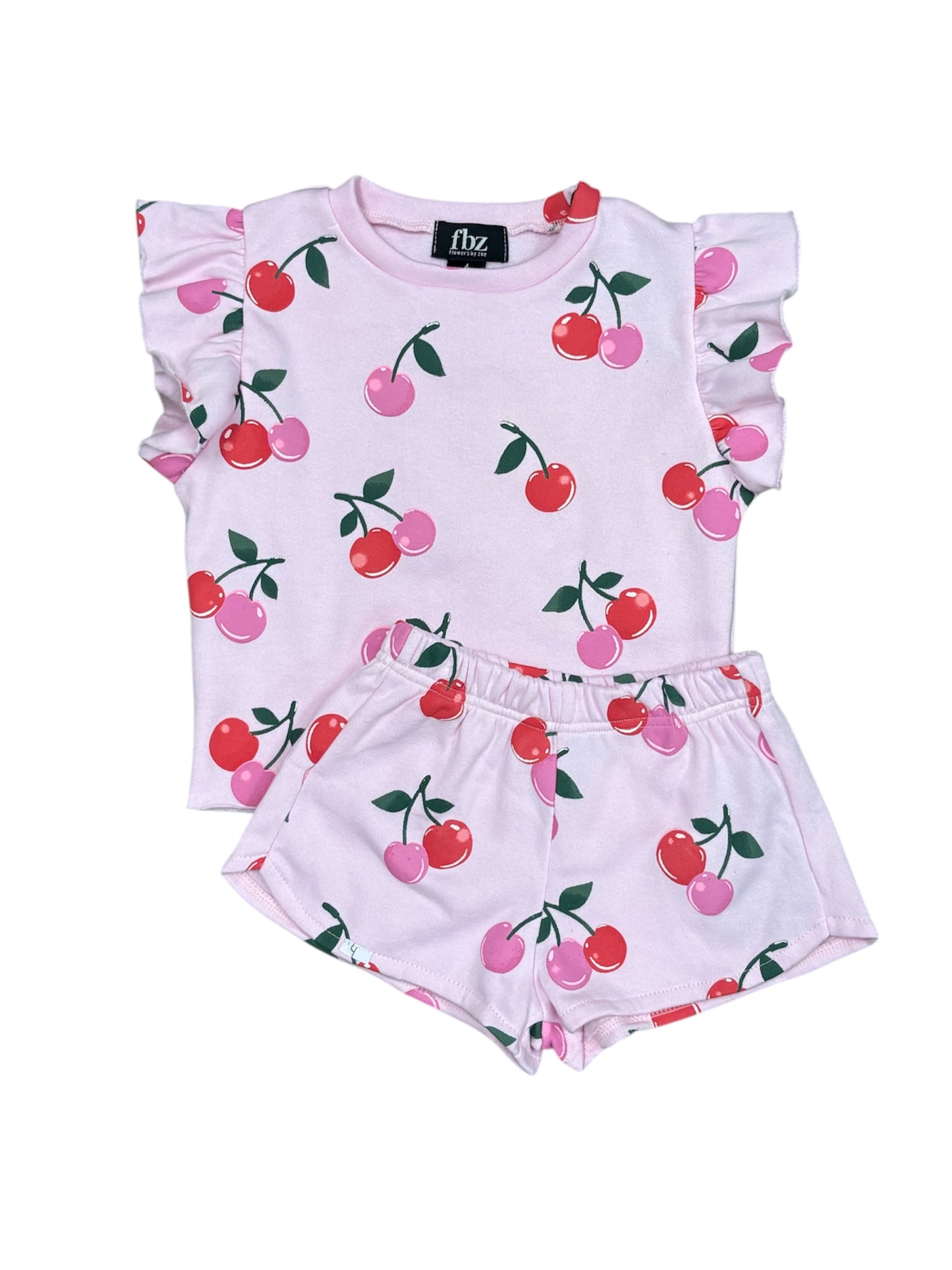 Pink Cherry Ruffle Tee